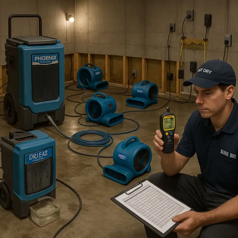 Structural Drying and Dehumidification process in Madison Lake, MN